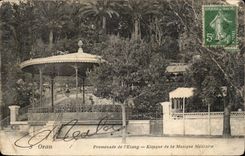 Algeria Oran CPA Walk of the pond Kiosk of the military music