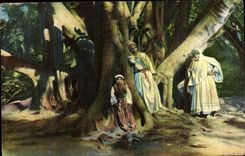 Algeria CPA Scenes and Moorish standards in walk