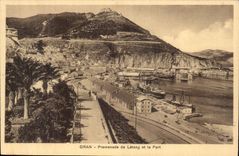 Algeria Oran CPA Walk of Letang and the port