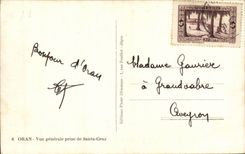 Algeria Oran CPA View taken of Santa CRuz