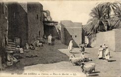 Algeria CPA Environs of Biskra Chetma Places market (sheep)