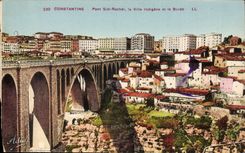 Algeria Constantine CPA Bridge Sidi Rachel the indigenous city and Bardo