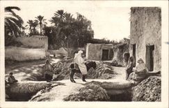 Algeria Constantine CPA Biskra a street (ass donkey)