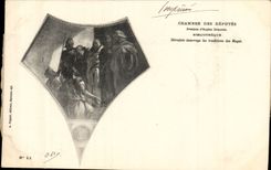 Paris CPA House of Commons BilbiothequeHerodote questions the traditions of the Magi (library)