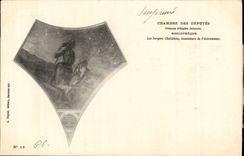 Paris CPA House of Commons Bilbiotheque the shepherds Chaldeens inventors of astronomy (library)