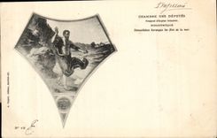 Paris CPA House of Commons BilbiothequeDemosthenes harangue floods of the sea (library)