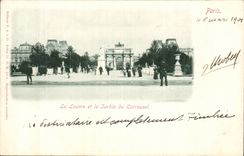 Paris CPA Le Louvre et le jardin du Carrousel