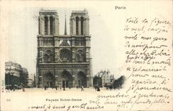 Paris CPA Facade Notre Dame