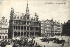 Belgie Belgium Brussels CPA the house of the king (market)