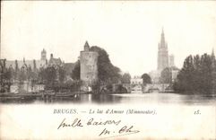 Belgie Belgium Bruges CPA the lake of love (Minnewater)