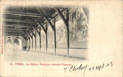 Belgie Belgium Ypres CPA the markets Murals Pauwels