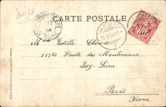 Suisse CPA Retour au chalet (folklore vaches)