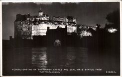 The United Kingdom Great Britain Floodlighting off Edinburgh Castle Scotland Scotland