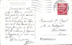 CPA Bacharach amndt Rhein put Blick auf Burg Stahleck