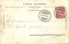 Suisse Fribourg CPA Les deux ponts suspendus et les Alpes