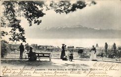 Switzerland - Schweiz - Vaud - Lausanne - Vuecsur Ouchy and the Alps of Savoy - CPA