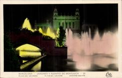 Spain Spain Espana CPA Barcelona Garden there fuentes of Montjuich