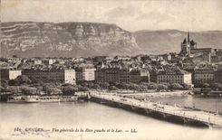 Switzerland CPA Geneva View of left bank and the lake