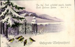 CPA Fantasy Weihnachten Merry Christmas (oiseaus)