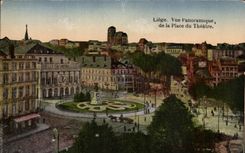 Belgium - Belgien - Liege - Panoramic View of the Place of the Theater - CPA