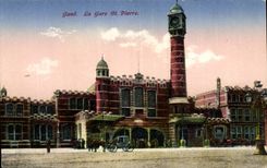 Belgie Belgium Ghent CPA Train station St Pierre