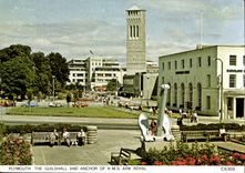 Grande Bretagne Plymouth CPM The guildhall and anchor of HMS Ark Royal