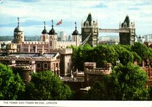 The United Kingdom London London MODERN CARD Tower and tower bridge