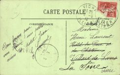 Vichy CPA Promenade sur les bords de l'Allier (ane donkey)