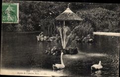Vichy CPA Bassin de l'ancien parc (cygnes swan)
