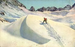 CPA the Pyrenees under snow Bagneres de Bigorre Mongie On the slopes north sugar loaf