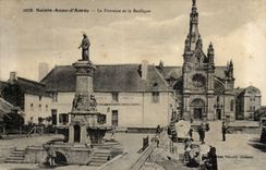 Saint Anne d' Auvray CPA the fontainet and the basilica