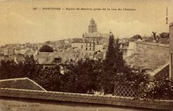 Pontoise CPA Church St Maclou taken of the street of the castle