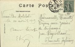 Versailles CPA TRianon a painter in small TRianon