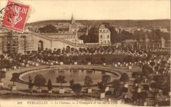Versailles CPA Castle the orangery and sight on the city