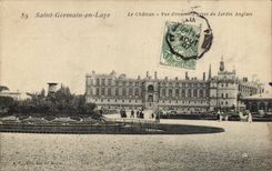 Saint Germain im Bush-Hammer CPA der Schlossgesamtabbildungsfang des englischen Gartens