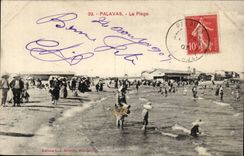 Palavas Floods CPA the beach