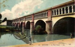 Beziers CPA the bridge canal (sinners)