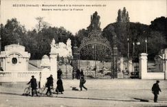 Beziers CPA Monument raised with the memory of the children of Beziers died for France