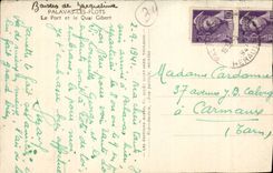 Palavas Floods CPA the port and the Gilbert quay