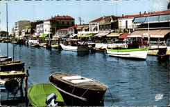 Palavas Floods CPA the canal