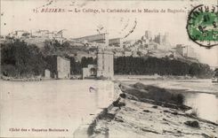 Beziers CPA the college the cathedral and the mill of Bagnols