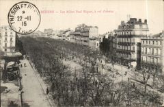 Beziers CPA the alleys Paul Riquet as the crow flies