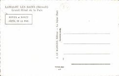 Lamalou les Bains - Large Hotel of Peace - CPA