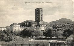 Lodeve - the Park and the Cathedral - CPA