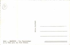 Beziers CPA Panoramic View of the city taken of the nine locks