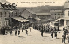 Dig CPA Camp of Courtine Avenue of the Arrivee station of the troops (militaria) TOP