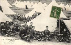 Dig CPA Camp of Courtine the tents (militaria)