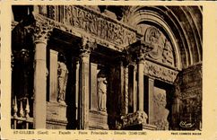 St Gilles - facade - Porte Principale - Details CPA 