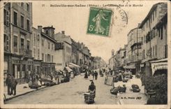 CPA Belleville on the Saone main street and Market