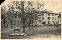 Saint Didier with the gold CPA Mount Places town hall